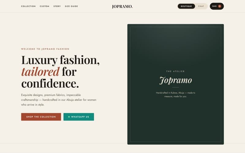 Jopramo fashion atelier site