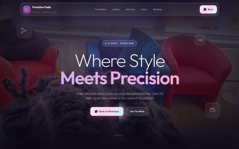 Precision Fade barbershop booking page